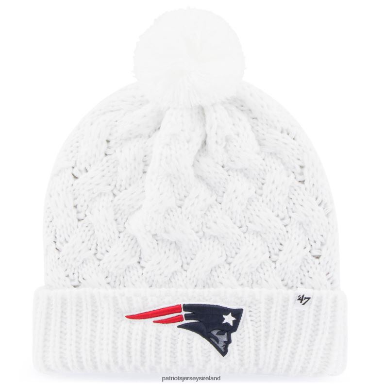 Patriots Jersey Women 47 White Fiona Logo Cuffed Knit Hat with Pom 8226D2280 Accessories
