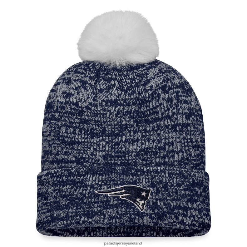 Patriots Jersey Women Fanatics Branded Navy Iconic Cuffed Knit Hat with Pom 8226D2311 Accessories