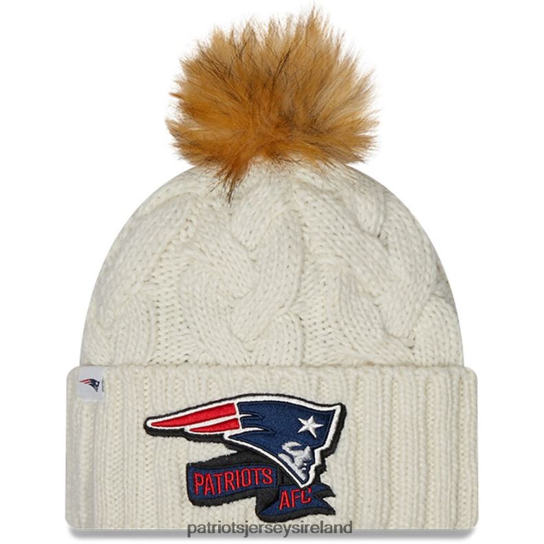 Patriots Jersey Women New Era Cream 2022 Sideline Cuffed Knit Hat 8226D2281 Accessories