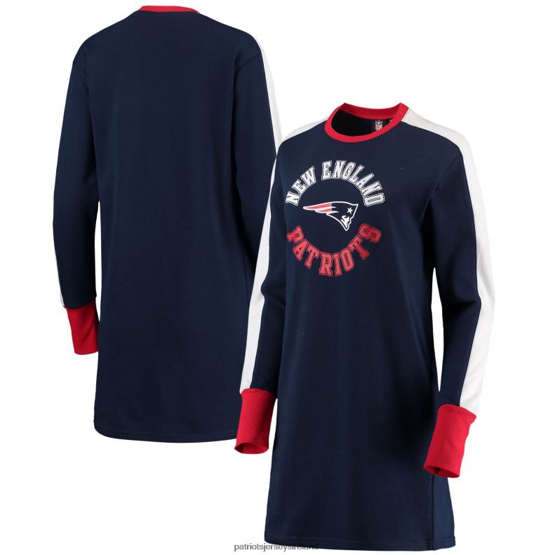 Patriots Jersey Women G-III 4Her by Carl Banks Navy Hurry Up Offense T-Shirt Dress 8226D2232 Clothing