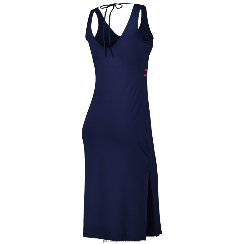 Patriots Jersey Women G-III 4Her by Carl Banks Navy Training V-Neck Maxi Dress 8226D2219 Clothing