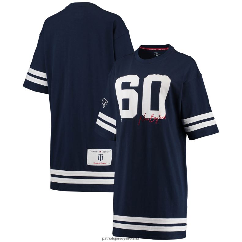 Patriots Jersey Women Tommy Hilfiger Navy Clair Half-Sleeve Dress 8226D2227 Clothing
