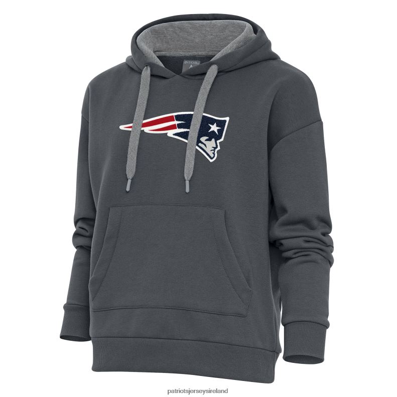 Patriots Jersey Women Antigua Charcoal Victory Chenille Pullover Hoodie 8226D2432 Clothing