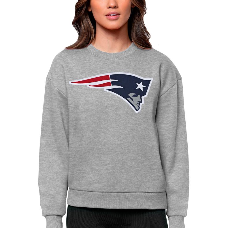 Patriots Jersey Women Antigua Heathered Gray Victory Logo Pullover Sweatshirt 8226D2447 Clothing