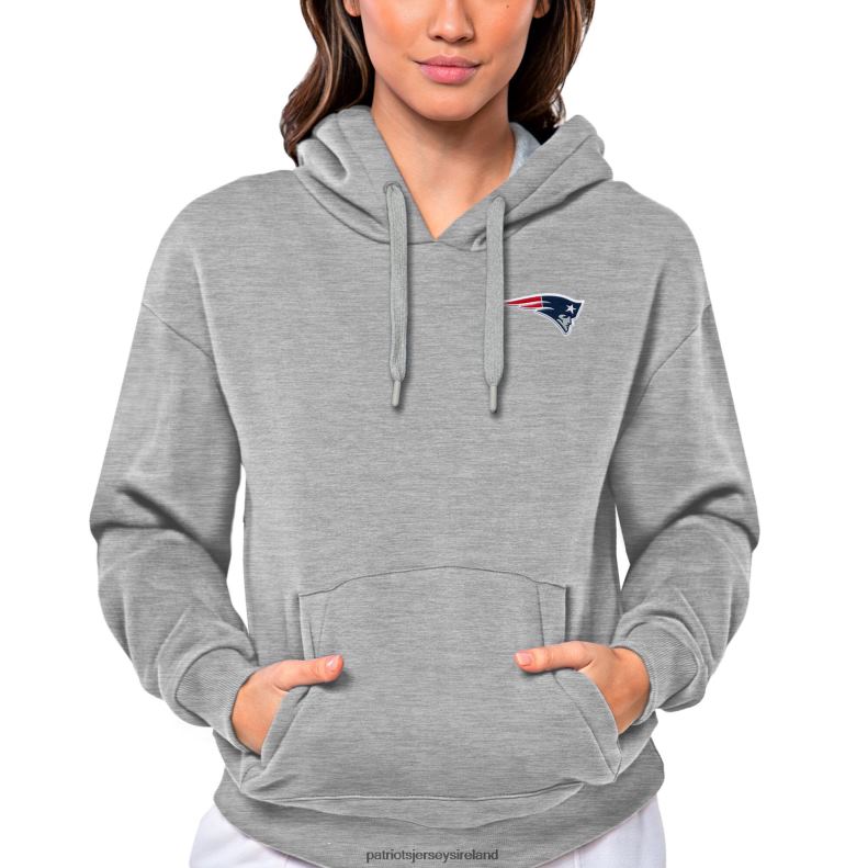 Patriots Jersey Women Antigua Heathered Gray Victory Pullover Hoodie 8226D2436 Clothing