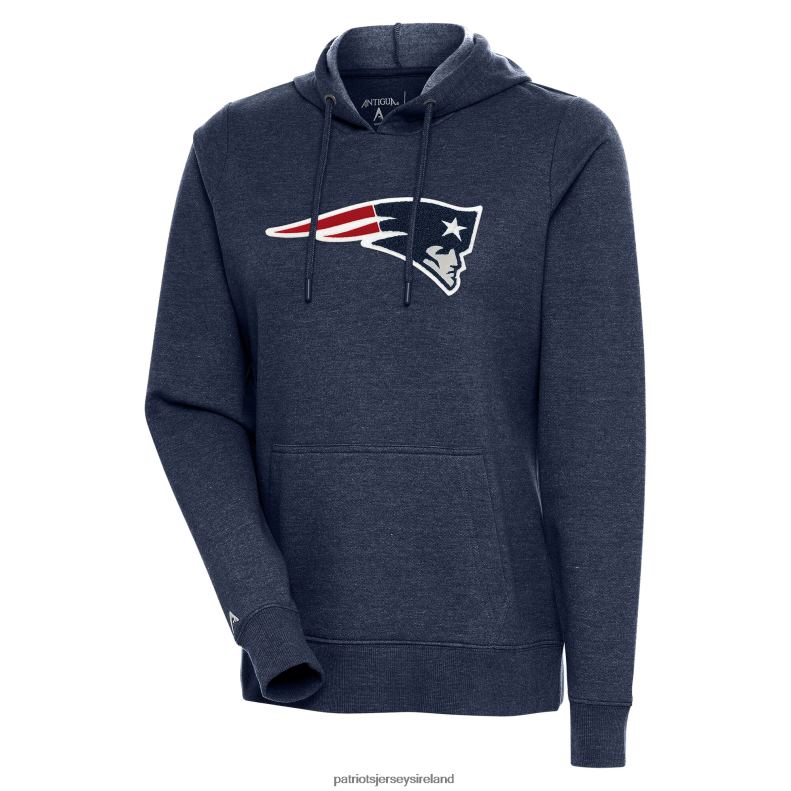 Patriots Jersey Women Antigua Heathered Navy Action Chenille Pullover Hoodie 8226D2408 Clothing