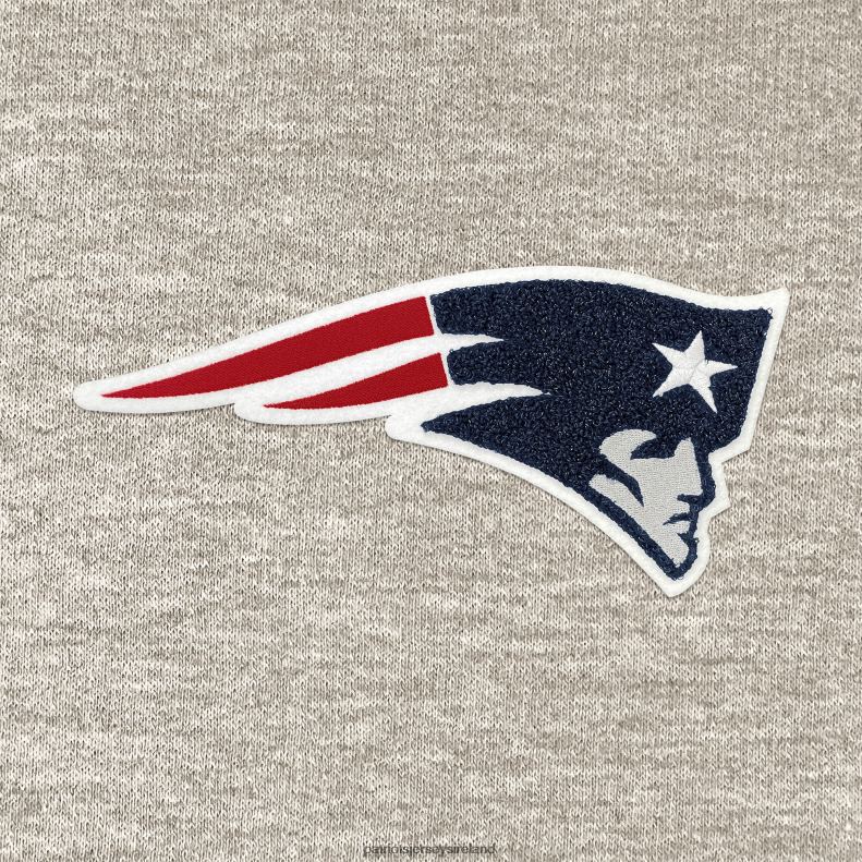 Patriots Jersey Women Antigua Oatmeal Action Chenille Pullover Hoodie 8226D2420 Clothing