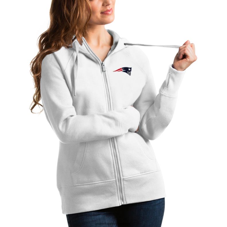 Patriots Jersey Women Antigua White Victory Full-Zip Hoodie 8226D2464 Clothing