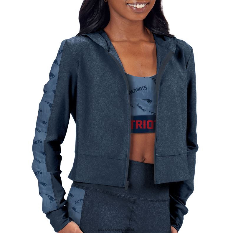 Patriots Jersey Women Certo Navy Cropped Full-Zip Hoodie 8226D934 Clothing