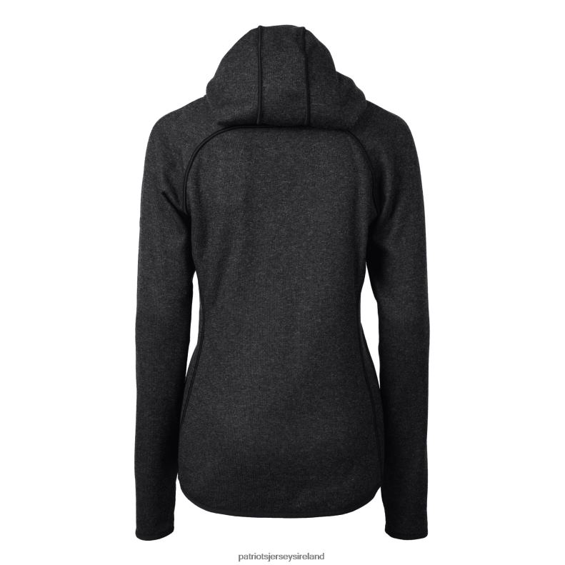 Patriots Jersey Women Cutter & Buck Charcoal Helmet Logo Mainsail Sweater-Knit Full-Zip Hoodie 8226D849 Clothing