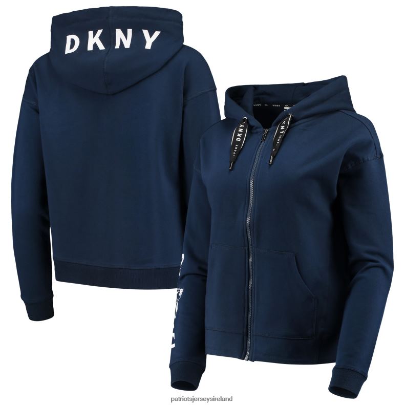 Patriots Jersey Women DKNY Sport Navy Zoey Crop Full-Zip Hoodie 8226D2467 Clothing