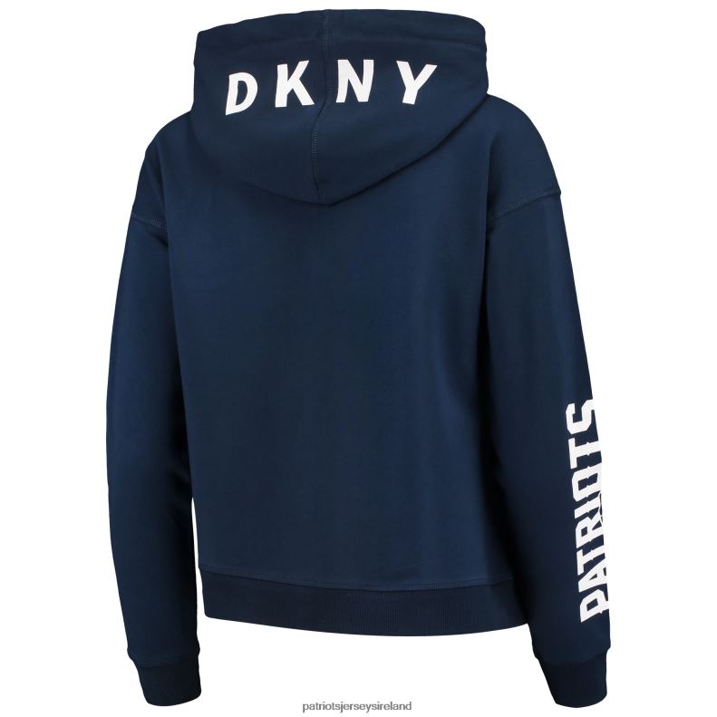 Patriots Jersey Women DKNY Sport Navy Zoey Crop Full-Zip Hoodie 8226D2467 Clothing