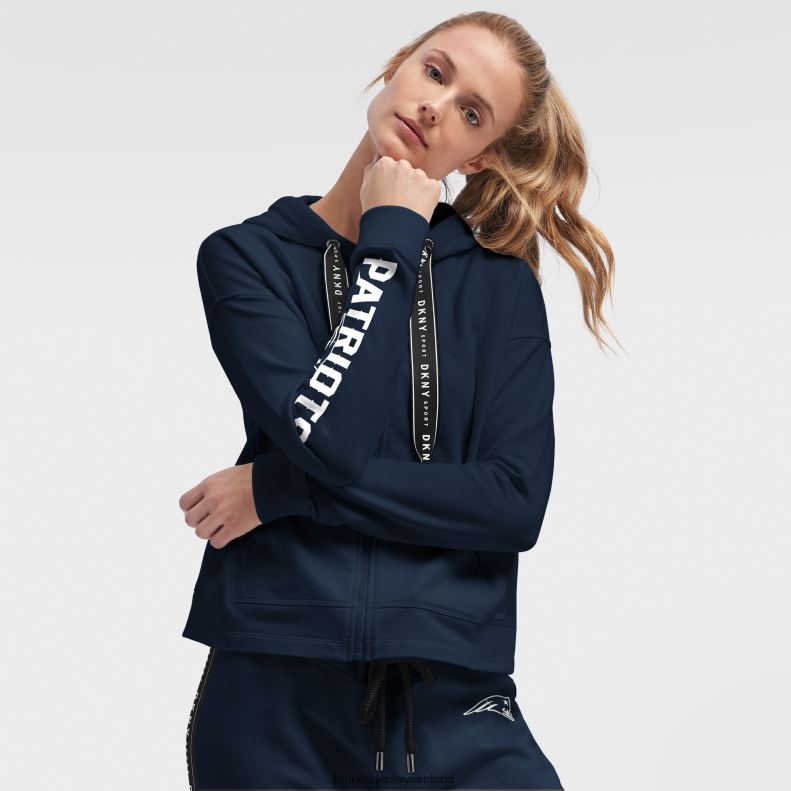 Patriots Jersey Women DKNY Sport Navy Zoey Crop Full-Zip Hoodie 8226D2467 Clothing