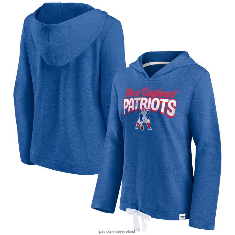 Patriots Jersey Women Fanatics Branded Heather Royal First Team Cropped Lightweight Hooded Top 8226D2341 Clothing