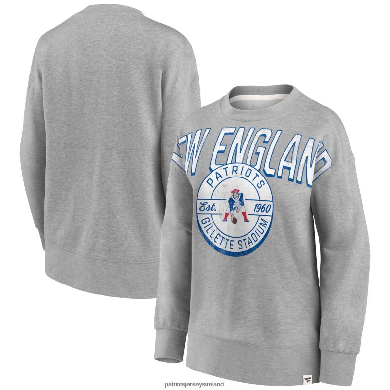 Patriots Jersey Women Fanatics Branded Heathered Gray Jump Distribution Tri-Blend Pullover Sweatshirt 8226D2348 Clothing
