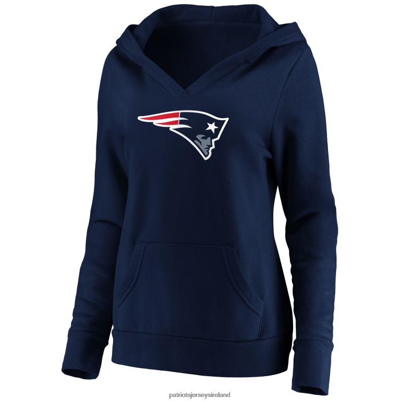 Patriots Jersey Women Fanatics Branded Navy Primary Team Logo V-Neck Pullover Hoodie 8226D2463 Clothing