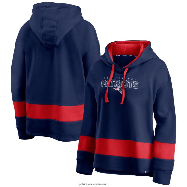 Patriots Jersey Women Fanatics Branded Navy/Red Colors of Pride Colorblock Pullover Hoodie 8226D2364 Clothing