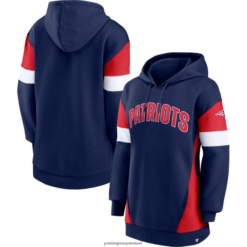 Patriots Jersey Women Fanatics Branded Navy/Red Lock It Down Pullover Hoodie 8226D2329 Clothing