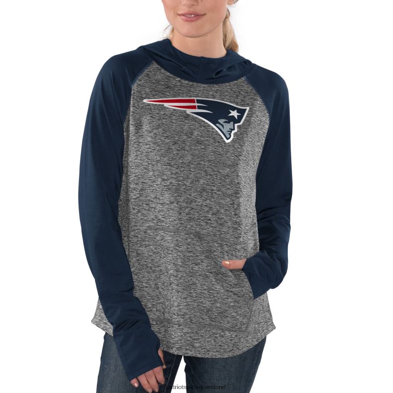 Patriots Jersey Women G-III 4Her by Carl Banks Heathered Gray/Navy Championship Ring Pullover Hoodie 8226D2351 Clothing
