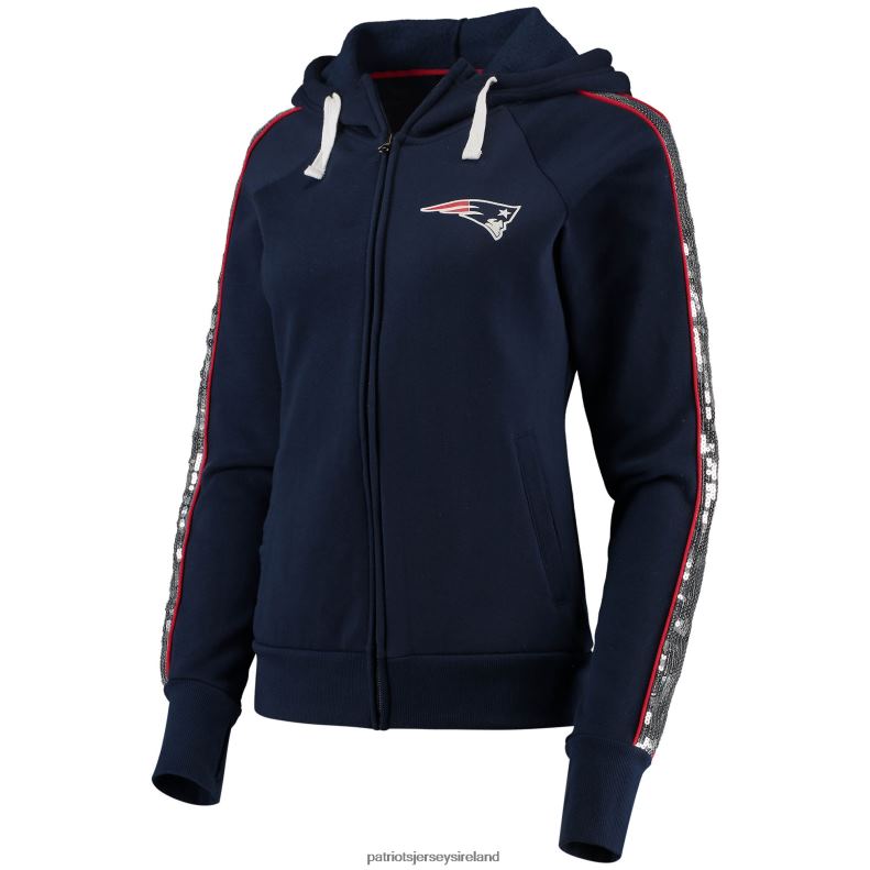 Patriots Jersey Women G-III 4Her by Carl Banks Navy Game Changer Raglan Full-Zip Hoodie 8226D2388 Clothing