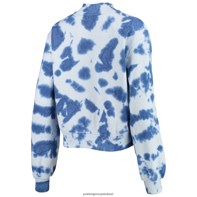 Patriots Jersey Women Junk Food Navy Tie-Dye Cropped Pullover Sweatshirt 8226D2385 Clothing