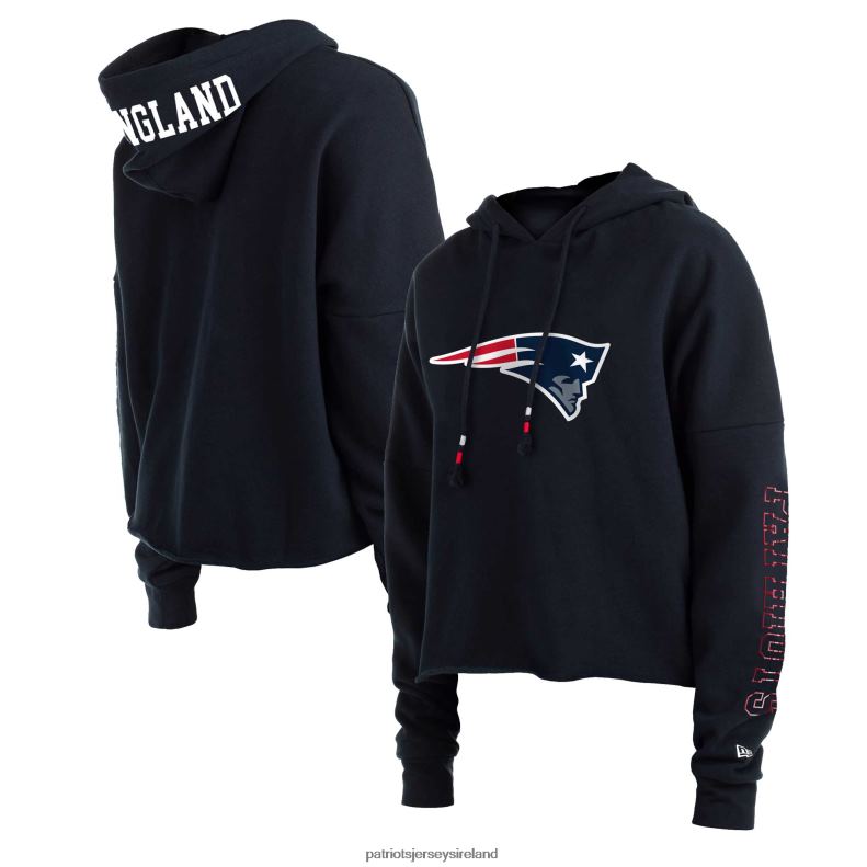 Patriots Jersey Women New Era Navy Foil Sleeve Pullover Hoodie 8226D2391 Clothing