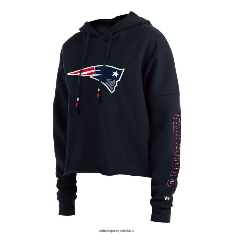 Patriots Jersey Women New Era Navy Foil Sleeve Pullover Hoodie 8226D2391 Clothing