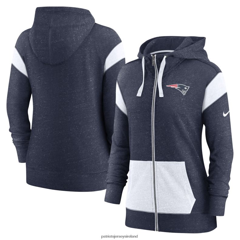 Patriots Jersey Women Nike Navy/White Monaco Lightweight Full-Zip Hoodie 8226D2366 Clothing