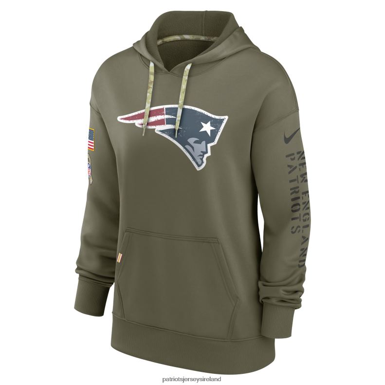 Patriots Jersey Women Nike Olive 2022 Salute To Service Performance Pullover Hoodie 8226D2330 Clothing
