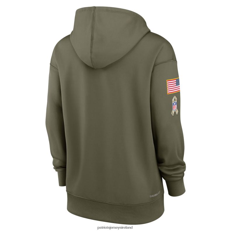 Patriots Jersey Women Nike Olive 2022 Salute To Service Performance Pullover Hoodie 8226D2330 Clothing