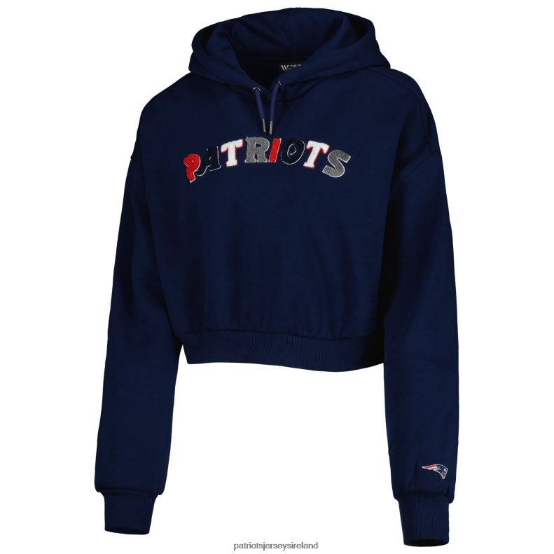 Patriots Jersey Women The Wild Collective Navy Cropped Pullover Hoodie 8226D2399 Clothing