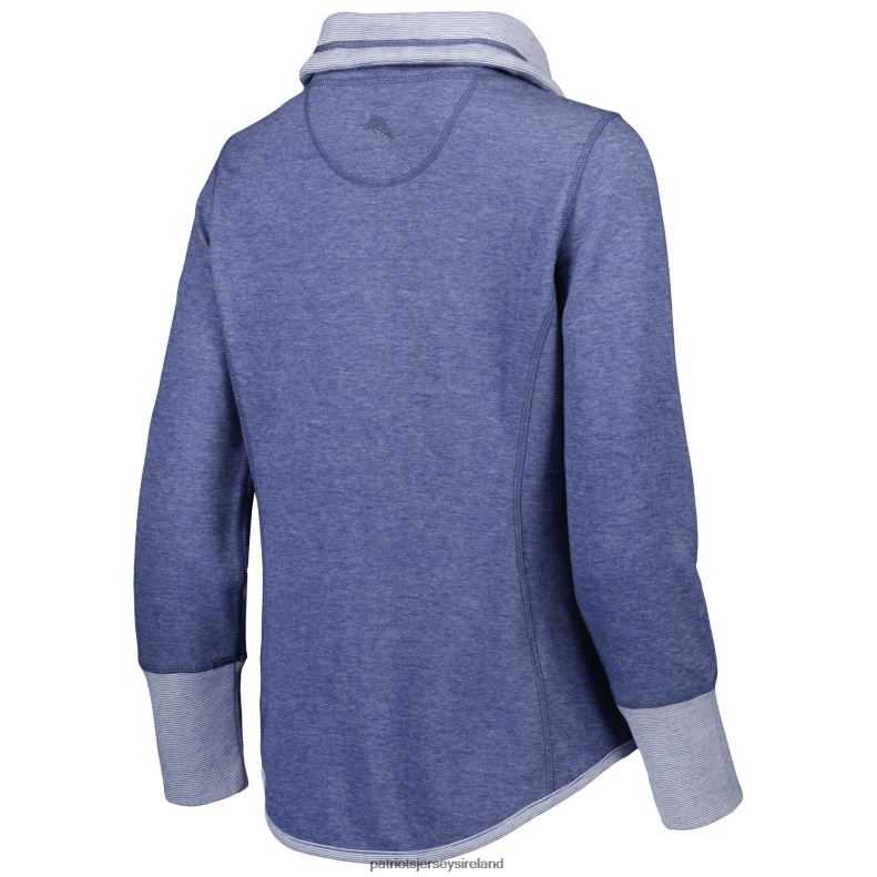 Patriots Jersey Women Tommy Bahama Heathered Navy Sport Sun Fade Full-Zip Sweatshirt 8226D2382 Clothing