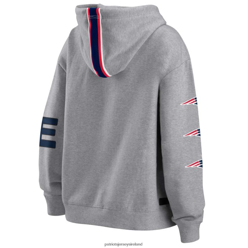 Patriots Jersey Women WEAR by Erin Andrews Gray Full-Zip Hoodie 8226D2412 Clothing