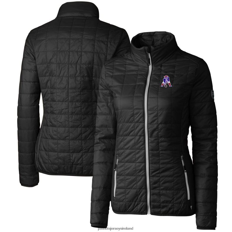 Patriots Jersey Women Cutter & Buck Black Throwback Logo Rainier PrimaLoft Eco Full-Zip Puffer Jacket 8226D1088 Clothing