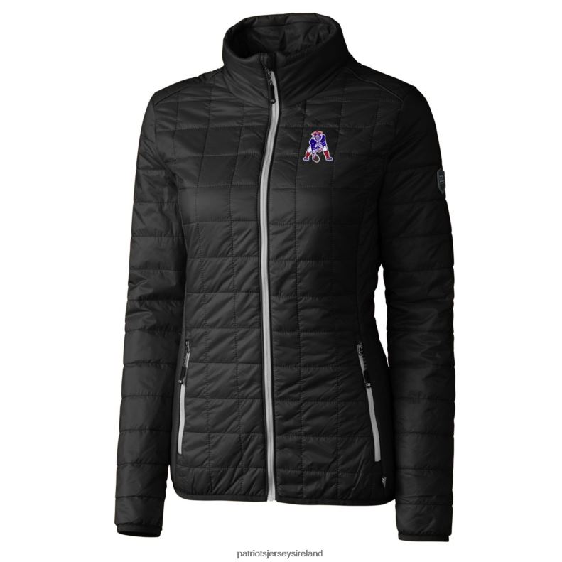 Patriots Jersey Women Cutter & Buck Black Throwback Logo Rainier PrimaLoft Eco Full-Zip Puffer Jacket 8226D1088 Clothing