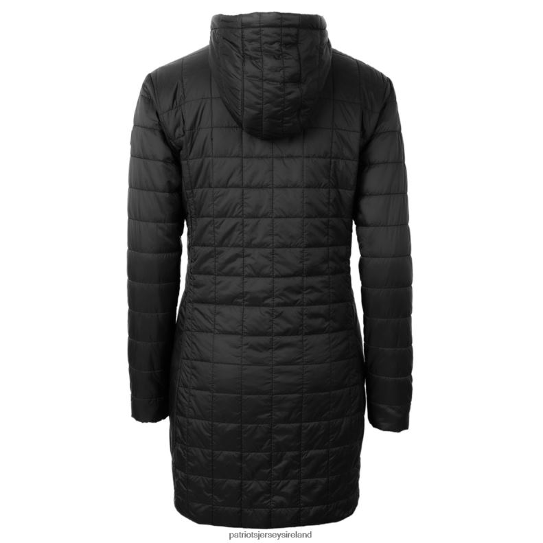 Patriots Jersey Women Cutter & Buck Black Throwback Logo Rainier Primaloft Eco Full-Zip Hoodie Long Coat 8226D1091 Clothing