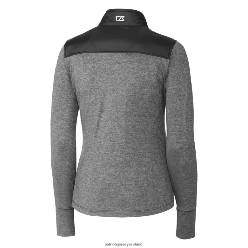 Patriots Jersey Women Cutter & Buck Black Throwback Logo Stealth Hybrid Quilted Full-Zip Windbreaker Jacket 8226D1048 Clothing