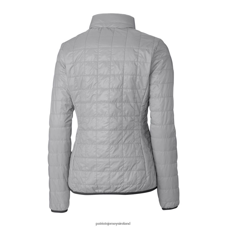 Patriots Jersey Women Cutter & Buck Gray Helmet Logo Rainier PrimaLoft Eco Insulated Full-Zip Puffer Jacket 8226D874 Clothing