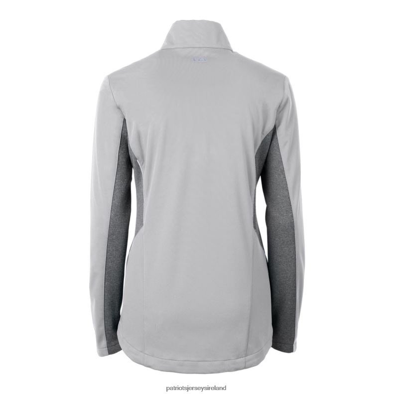 Patriots Jersey Women Cutter & Buck Heather Gray Helmet Logo Navigate Softshell Full-Zip Jacket 8226D919 Clothing