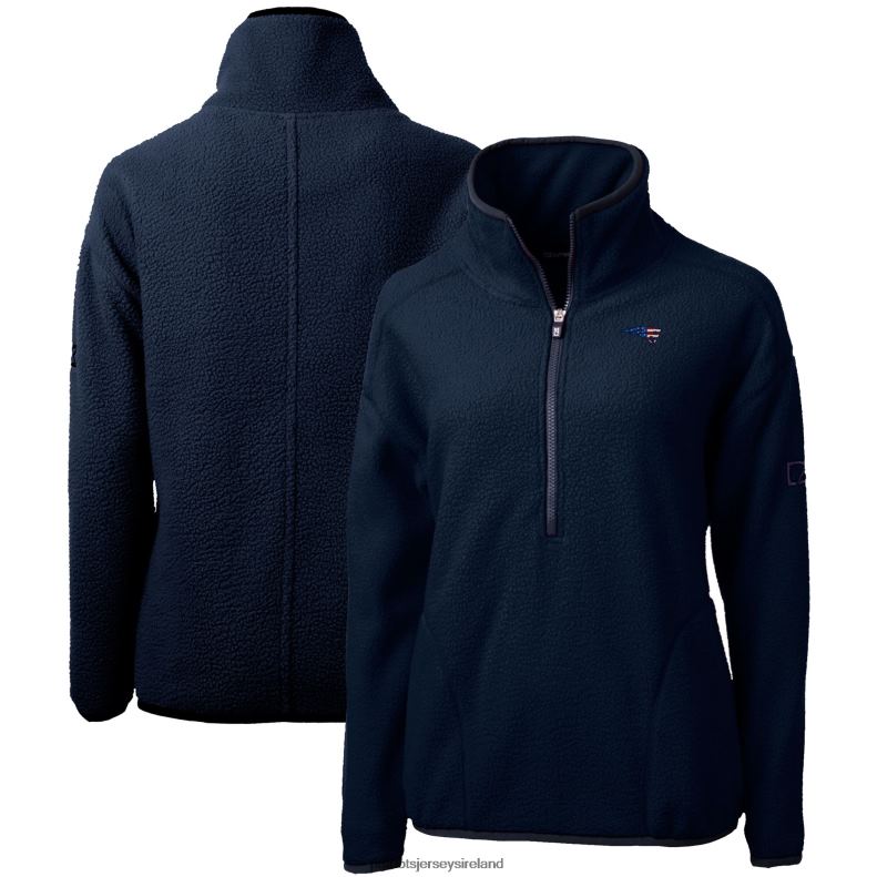 Patriots Jersey Women Cutter & Buck Navy Americana Cascade Eco Sherpa Fleece Half-Zip Pullover Jacket 8226D1014 Clothing