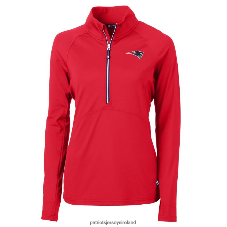 Patriots Jersey Women Cutter & Buck Red Adapt Eco Knit Half-Zip Pullover Jacket 8226D1107 Clothing