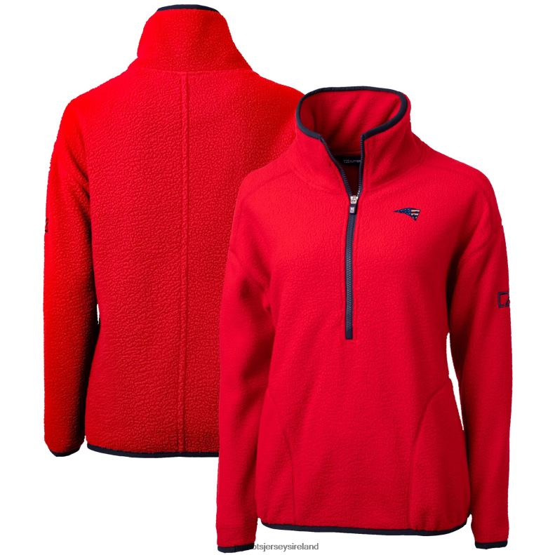 Patriots Jersey Women Cutter & Buck Red Americana Cascade Eco Sherpa Fleece Half-Zip Pullover Jacket 8226D1015 Clothing