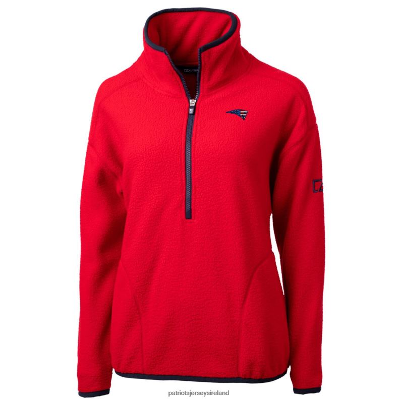 Patriots Jersey Women Cutter & Buck Red Americana Cascade Eco Sherpa Fleece Half-Zip Pullover Jacket 8226D1015 Clothing