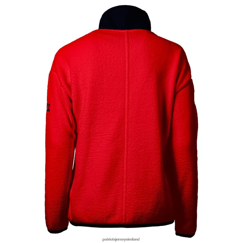 Patriots Jersey Women Cutter & Buck Red Helmet Logo Cascade Eco Sherpa Full-Zip Fleece Jacket 8226D877 Clothing