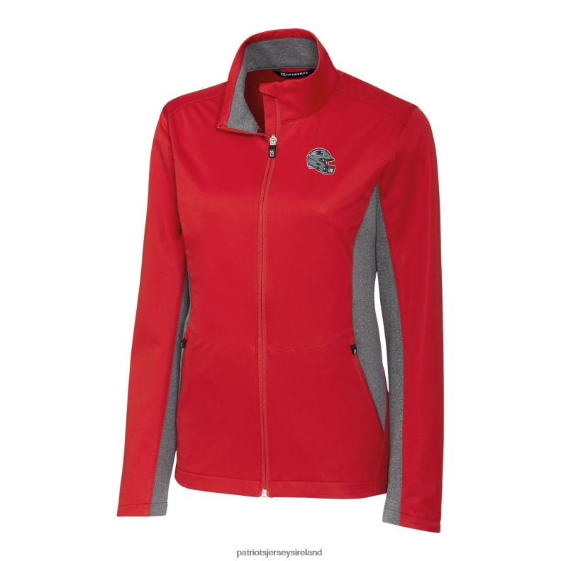 Patriots Jersey Women Cutter & Buck Red Helmet Logo Navigate Softshell Full-Zip Jacket 8226D891 Clothing