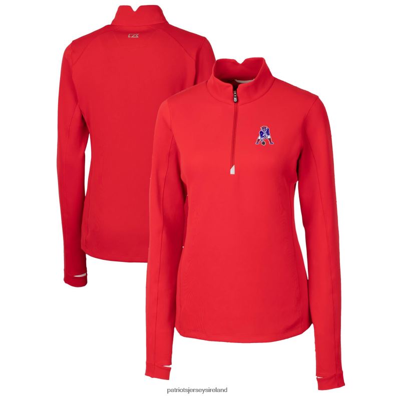 Patriots Jersey Women Cutter & Buck Red Throwback Logo Traverse Stretch Quarter-Zip Pullover Top 8226D1038 Clothing