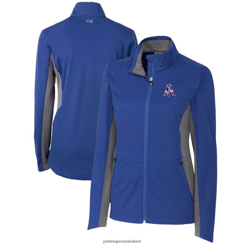 Patriots Jersey Women Cutter & Buck Royal Throwback Logo Navigate Softshell Full-Zip Jacket 8226D1056 Clothing