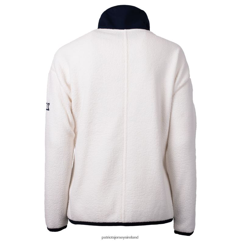 Patriots Jersey Women Cutter & Buck White Helmet Logo Cascade Eco Sherpa Full-Zip Fleece Jacket 8226D876 Clothing