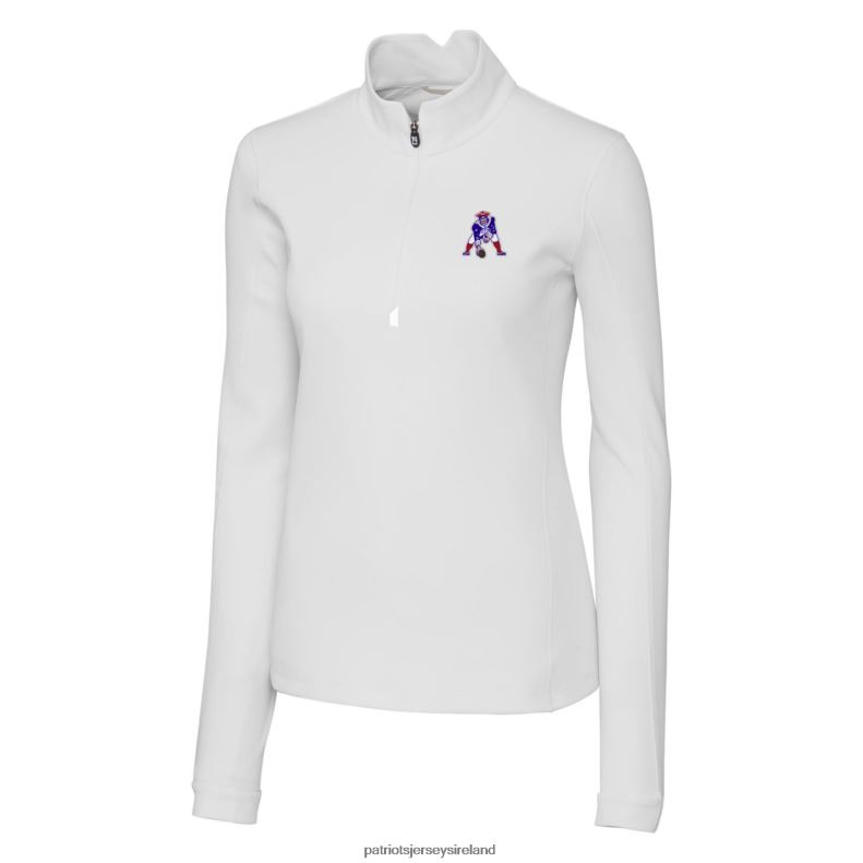 Patriots Jersey Women Cutter & Buck White Throwback Logo Traverse Stretch Quarter-Zip Pullover Top 8226D1037 Clothing