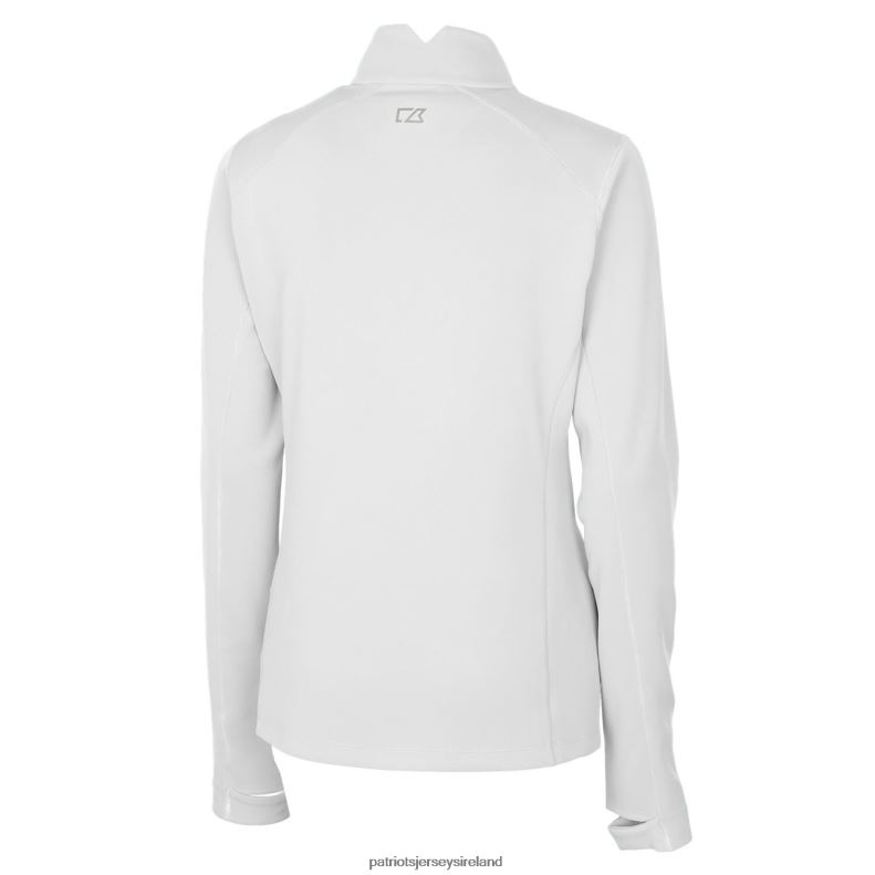 Patriots Jersey Women Cutter & Buck White Throwback Logo Traverse Stretch Quarter-Zip Pullover Top 8226D1037 Clothing